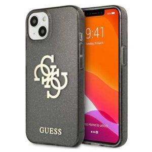 GUESS GUHCP13MPCUGL4GBK Big Logo silikonski ovitek za iPhone 13 6.1 - z zlatimi bleščicami