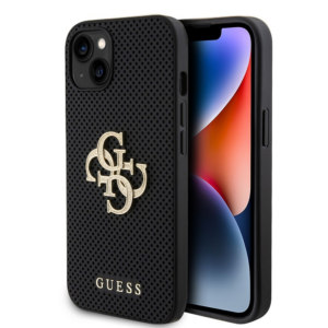 GUESS GUHCP13MPSP4LGK silikonski ovitek za iPhone 13 - perforiran črn