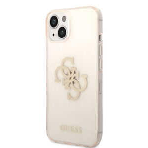 GUESS GUHCP14SPCUGL4GGO ovitek za iPhone 14 6.1 - prozorno zlat z zlatimi bleščicami