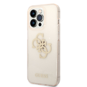 GUESS GUHCP14XPCUGL4GGO ovitek za iPhone 14 Pro Max - prozoren z zlatimi bleščicami