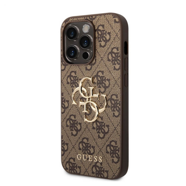 GUESS GUHCP15X4GMGBR silikonski ovitek za iPhone 15 Pro Max - rjav z zlatim logom - Image 2