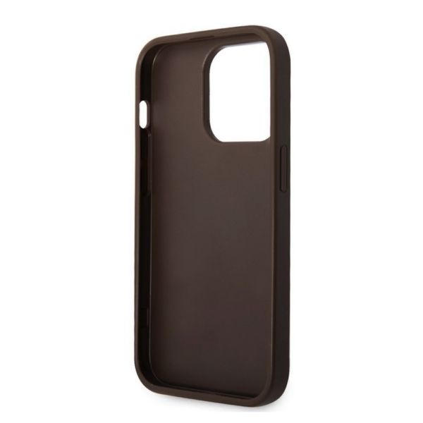GUESS GUHCP15X4GMGBR silikonski ovitek za iPhone 15 Pro Max - rjav z zlatim logom - Image 5