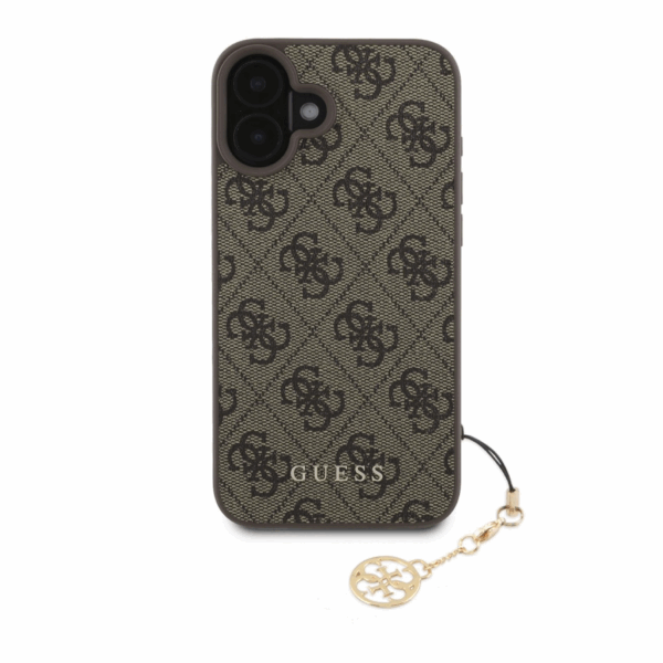 GUESS GUHCP16SGF4GCW silikonski ovitek z obeskom za iPhone 16e - rjav - Image 2