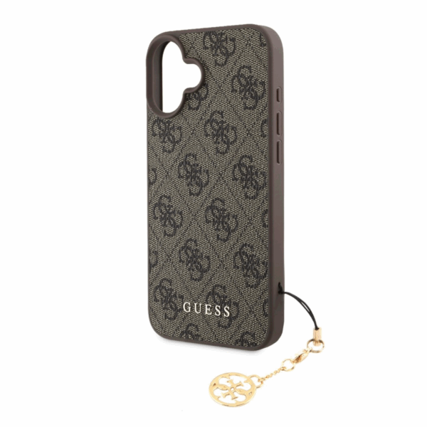 GUESS GUHCP16SGF4GCW silikonski ovitek z obeskom za iPhone 16e - rjav - Image 3