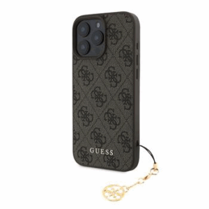 GUESS GUHCP16XGF4GCW silikonski ovitek z obeskom za iPhone 16 Pro Max - rjav