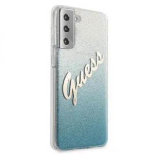 GUESS GUHCS21SPCUGLSBL silikonski ovitek za Samsung Galaxy S21 G991 Bling Glitter - srebrno moder