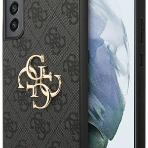 GUESS GUHCS22M4GMGGR silikonski ovitek za Samsung Galaxy S22 Plus 5G - črn z zlatim logom