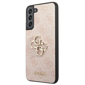 GUESS GUHCS22M4GMGPI silikonski ovitek za Samsung Galaxy S22 Plus 5G - roza z zlatim logom