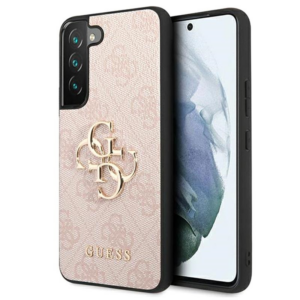 GUESS GUHCS22S4GMGPI silikonski ovitek za Samsung Galaxy S22 5G - roza z zlatim logom