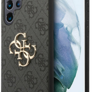 GUESS GUHCS23L4GMGGR silikonski ovitek za Samsung Galaxy S23 Ultra 5G - črn z zlatim logom