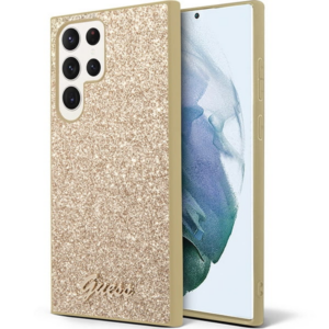 GUESS GUHCS23LHGGSHD ovitek za Samsung Galaxy S23 Ultra 5G - zlata z bleščicami