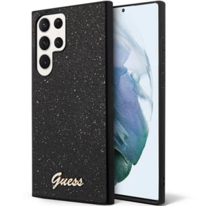 GUESS GUHCS23LHGGSHK ovitek za Samsung Galaxy S23 Ultra 5G - črn z bleščicami