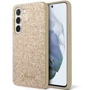 GUESS GUHCS23SHGGSHD ovitek za Samsung Galaxy S23 5G - zlat z bleščicami