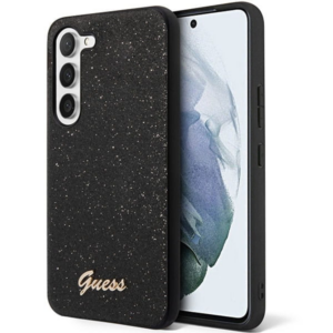 GUESS GUHCS23SHGGSHK ovitek za Samsung Galaxy S23 5G - črn z bleščicami