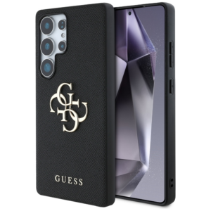 GUESS GUHCS25LPGT4MBK ovitek za Samsung Galaxy S25 Ultra 5G - Grained - črn
