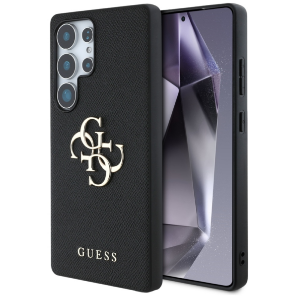 GUESS GUHCS25LPGT4MBK ovitek za Samsung Galaxy S25 Ultra 5G - Grained - črn