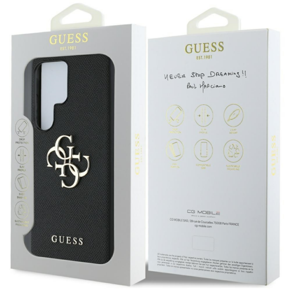 GUESS GUHCS25LPGT4MBK ovitek za Samsung Galaxy S25 Ultra 5G - Grained - črn - Image 8