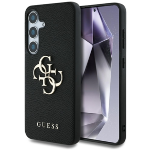 GUESS GUHCS25MPGT4MBK ovitek za Samsung Galaxy S25 Plus 5G - Grained - črn