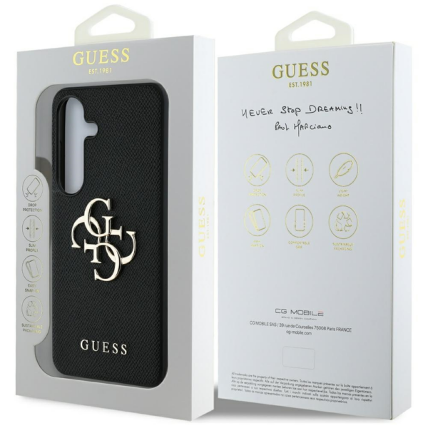 GUESS GUHCS25MPGT4MBK ovitek za Samsung Galaxy S25 Plus 5G - Grained - črn - Image 8