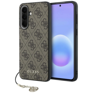 GUESS GUHCSA37GF4GBR silikonski ovitek z obeskom za Samsung Galaxy A37 - rjav