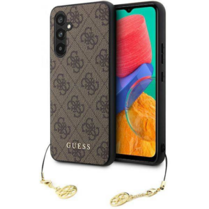 GUESS GUHCSA54GF4GBR silikonski ovitek z obeskom za Samsung Galaxy A54 - rjav