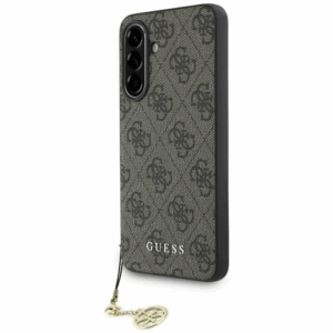 GUESS GUHCSA56GF4GBR silikonski ovitek z obeskom za Samsung Galaxy A56 - rjav