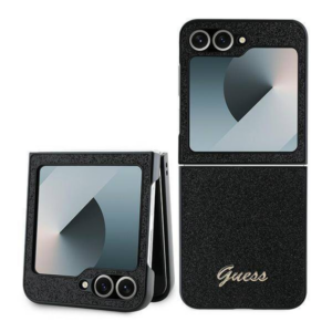 GUESS GUHCZF6HGGSHK ovitek Samsung Galaxy Z Flip 6 - črn z bleščicami