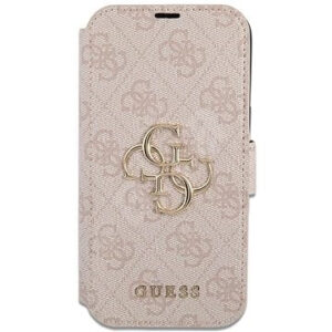 GUESS ovitek GUBKP13L4GMGPI Big Logo za iPhone 13 Pro knjiga - roza z zlatim logom