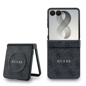 GUESS GUHMZF8P4MSEGCK za Samsung Galaxy Z Flip8 zadnji ovitek iz PU usnja 4G Magnetic - črn