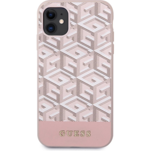 Originalni GUESS ovitek G-Cube GUHMN61HGCFSEP z Magsafe za iPhone 11 - roza