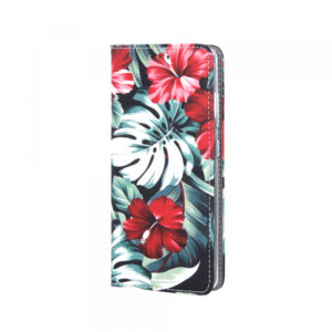 Havana Trendy Flower preklopna torbica Samsung Galaxy A52 A525 LTE /A52 A526 5G / A52s A527 - črno rdeča