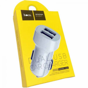 HOCO avtopolnilec Z2A adapter 2,4A - 2xUSB - bel