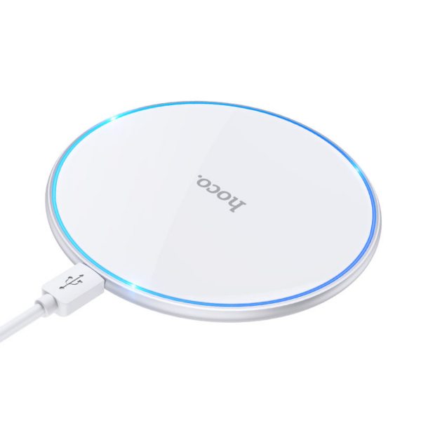 Hoco brezžična polnilna postaja CW6 Pro 15W, brezžični polnilec za iPhone, Samsung bel