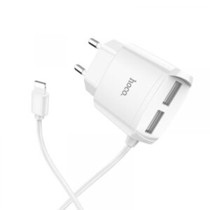 HOCO hišni polnilec C59A 2,4A 2x USB vtič s polnilnim kablom Lightning (iPhone 12)