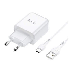 HOCO pametni hišni polnilec N2 z USB vtičem in s polnilnim kablom Type C 2,1A 10,5W za Samsung - bel
