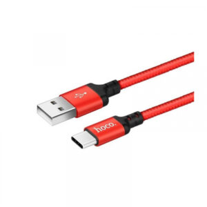 Hoco podatkovni kabel Type C na USB 1m 3A rdeč pleten