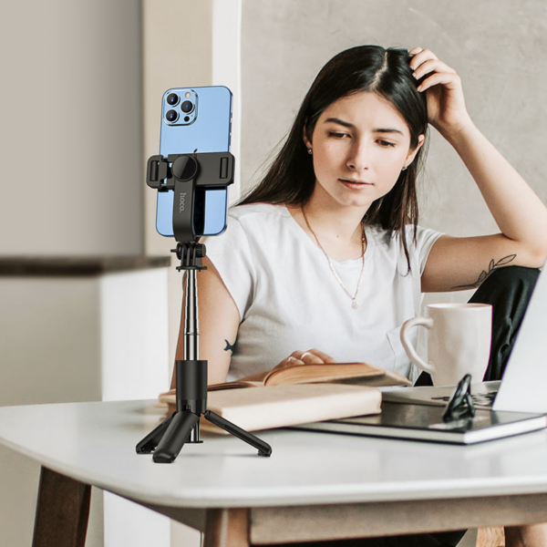 Hoco selfie tripod stojalo K17 mini stand za snemanje in slikanje selfie posnetkov 60 cm - črn - Image 5