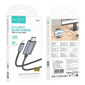 HOCO UA27 HDMI kabel Lightning – HDMI 1080p, 2 m – siv