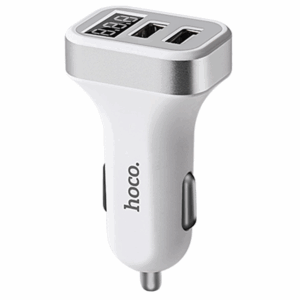 HOCO avtopolnilec Z3 adapter 2xUSB 3,1 QC z ekranom za Samsung - bel