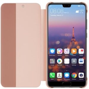Huawei original preklopna torbica Smart View za Huawei P20 pink z okenčkom