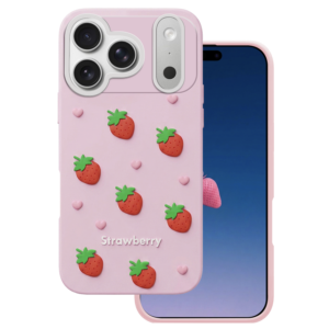 Jagoda silikonski ovitek za iPhone 17 Pro Max / iPhone 18 Pro Max - roza