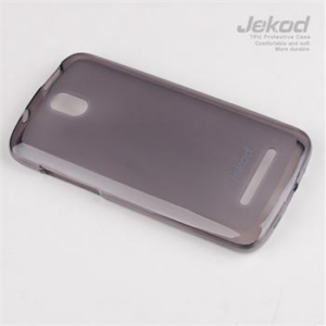 JEKOD silikonski ovitek Desire 601 prozorno črn TPU/TB + zaščitna folija