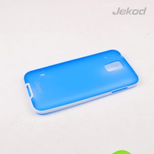 JEKOD silikonski ovitek Samsung Galaxy S5 G900 TPU/T prozorno moder z belim okvirjem + Zaščitna folija