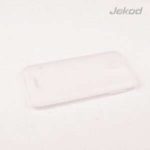 JEKOD silikonski ovitek Samsung Galaxy S5 G900 prozoren z belim okvirjem TPU/T + Zaščitna folija