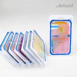 JEKOD silikonski ovitek Samsung Galaxy S5 G900 TPU/T prozorno rdeč z belim okvirjem + Zaščitna folija