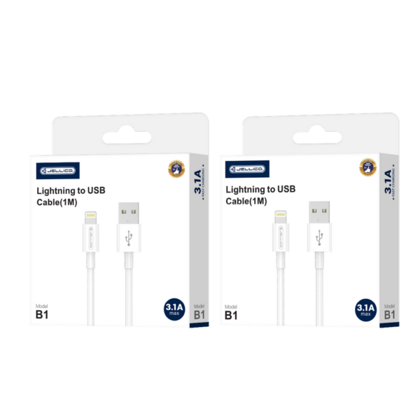 Jellico podatkovni polnilni kabel B1 Lightning 1m 3,1A - bel