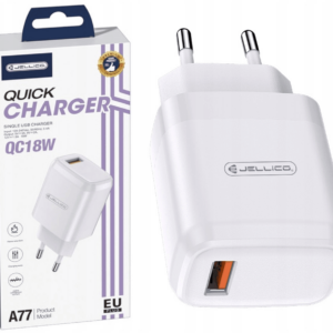 Jellico adapter A77 hišni polnilec 3.0A Quick Charge 22,5 W vhod USB A - Original (EU Blister) - bel