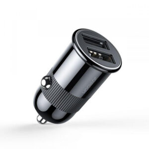 Joyroom avtopolnilec C-A06 adapter 2x USB-A 3,1A QC - črn