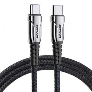 JoyRoom podatkovni kabel S-1230K1 Quick Charge 60W Type C na Type C - črn pleten