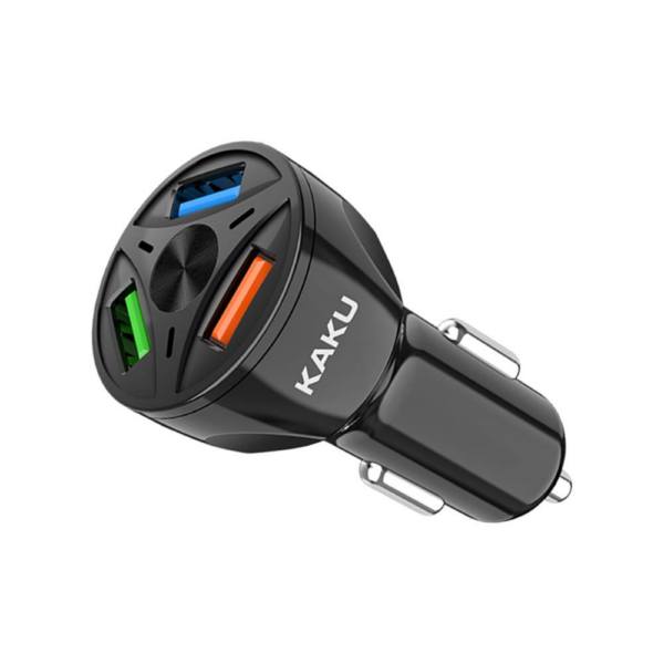 Kaku avtopolnilec KSC-486 3.0 QC s tremu USB izhodi - črn - Image 3